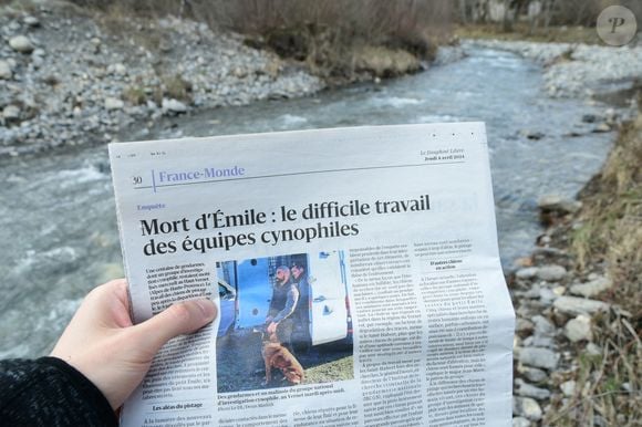 Illustrations au Vernet dans les Alpes-de-Haute-Provence dans le cadre de la disparition du petit Emile en juillet 2023 dont une partie des ossements ont été retrouvés.
Le 4 avril 2024.

© Romain Doucelin / Bestimage