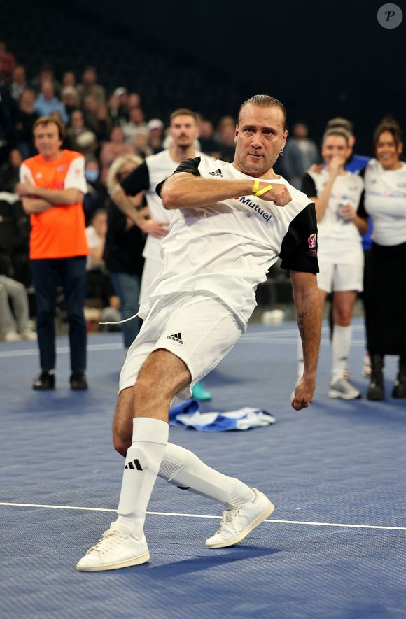 Merwan Rim - Match de futsal lors de la nouvelle édition du Foot-Concert organisé par le Réseau A.Ma.N.D./Huntington Avenir à la LDLC Arena à Lyon le 11 Novembre 2024. © Dominique Jacovides/Bestimage