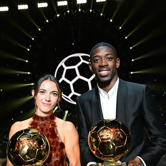 Aitana Bonmati , ballon d'Or féminin 2025 et Ousmane Dembélé , Ballon d'Or masculin 2025 - 69ème cérémonie du Ballon D'Or 2025 au théâtre du Châtelet à Paris le 22 septembre 2025.  © Jean-Baptiste Autissier / L'equipe / Pool via Bestimage