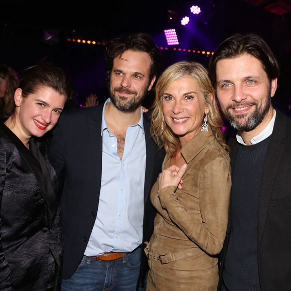 Oriane Deschamps, Romain Rousseau, Michele laroque et Maxime Delauney lors de l'after party de l'avant première de 'Brillantissime' a L'Arc, Paris, France le 15 Janvier 2018. Photo Jerome Domine/ABACAPRESS.COM
