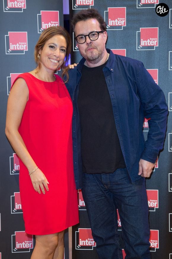 Lea Salame et Nicolas Demorand, de France Inter, lors de la présentation de la grille des programmes 2016/2017 de Radio France, à Paris, le 30 août 2017. Photo de Nasser Berzane/ABACAPRESS.COM
