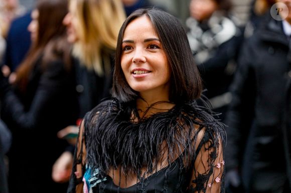 Agathe Auproux au défilé de mode Haute-Couture Elie Saab au Carreau du Temple lors de la Fashion Week Printemps-été 2023 de Paris, le 25 janvier 2023. 

Photo : Christophe Clovis / Bestimage
