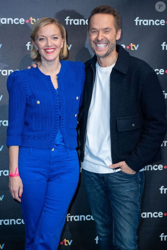 Maya Lauque et Damien Thevenot assistent au 40ème anniversaire de l'émission Télé Matin dans les locaux de France Télévision à Paris, France, le 06 février 2025. Photo by Aurore Marechal/ABACAPRESS.COM