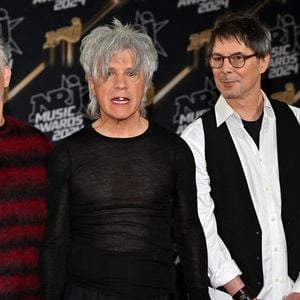 Nicola Sirkis et les membres de son groupe Indochine au photocall de la 26ème édition des NRJ Music Awards à Cannes, le 1er novembre 2024. © Bebert-Guignebourg/Bestimage