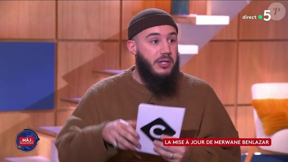 Le comique a effectué sa première chronique télévisuelle le vendredi 31 janvier 2025

Merwane Benlazar lors de son passage sur le plateau de C à vous le vendredi 31 janvier 2025 sur France 5.
Crédit : C à vous/France 5