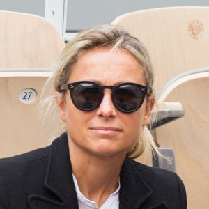 Anne-Sophie Lapix et son mari Arthur Sadoun dans les tribunes lors des Internationaux de France de tennis à l'arène Roland-Garros le 08 juin 2019 à Paris, France. Photo Nasser Berzane/ABACAPRESS.COM