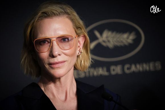 Cate Blanchett lors de la conférence de presse consacrée au Displacement Film Fund, dans le cadre du 79e Festival de Cannes, le 18 mai 2026 à Cannes, en France. Photo de Jean-Marc Haedrich/Pool/ABACAPRESS.COM