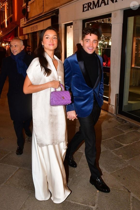 Venise, ITALIE - Alexandra Saint-Mleux et Charles Leclerc assistent à l'événement Elton John in Venice organisé par le groupe Ferretti, au Teatro La Fenice, à Venise.