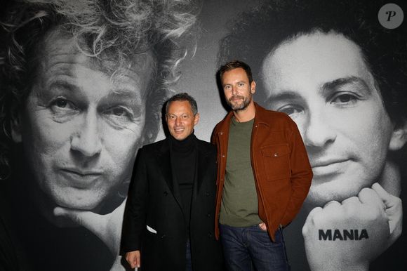Exclusif - Marc-Olivier Fogiel et son mari François Roelants - People à la générale de l'opéra-rock "Starmania" à la Seine Musicale de Boulogne-Billancourtle 8 novembre 2022.  Johnny Rockfort et ses Etoiles noires, la serveuse automate, Stella Spotlight, Zéro Janvier, un Ziggy emprunté à D. Bowie… Quarante-trois ans après leur apparition sur la scène du Palais des congrès de Paris, le 10 avril 1979, et plus de deux décennies après les dernières représentations, revoici les personnages chantants imaginés par M.Berger et L. Plamondon pour Starmania. Reportée de deux saisons en raison de la pandémie de Covid-19, une nouvelle version s’installe jusqu’au 29 janvier 2023 à La Seine musicale, à Boulogne-Billancourt (Hauts-de-Seine), avant de faire la tournée des Zénith en région. © Dominique Jacovides-Coadic Guirec/Bestimage