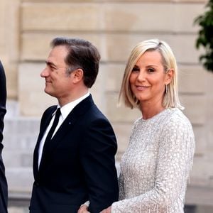 Renaud Capuçon et sa femme Laurence Ferrari - Dîner d'état en l'honneur du président des Etats-Unis et sa femme au palais de l'Elysée à Paris, à l'occasion de leur visite officielle en France. Le 8 juin 2024
© Jacovides-Moreau / Bestimage
