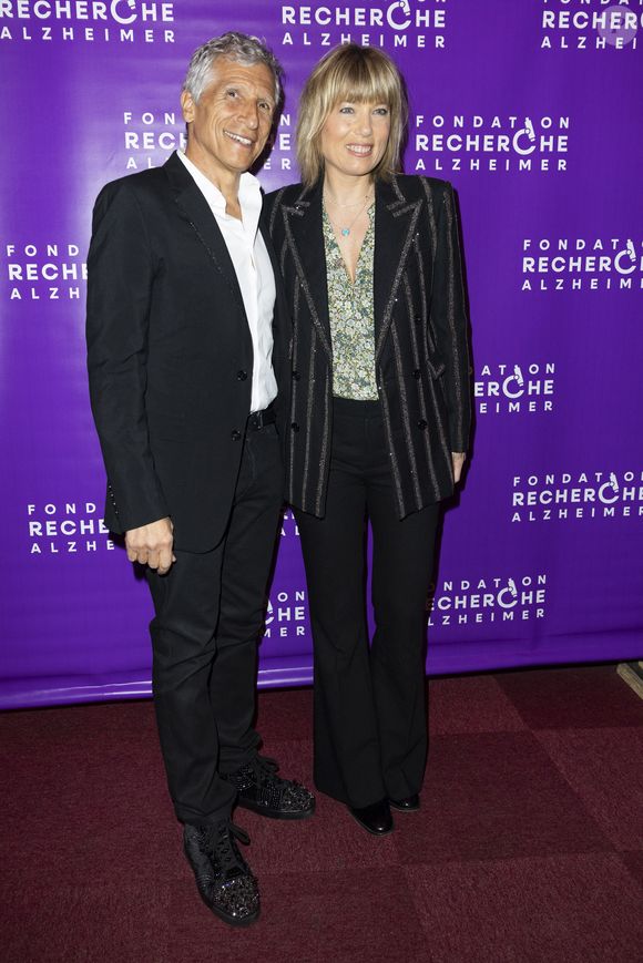 Nagui et sa femme Mélanie Page - Photocall du Gala de la Fondation Recherche Alzheimer placée sous le signe de l’émotion et du partage avec un concert unique sur le thème "2 générations chantent pour la 3ème" à l’Olympia à Paris le 17 mars 2025. © Olivier Borde - Bertrand Rindoff/Bestimage