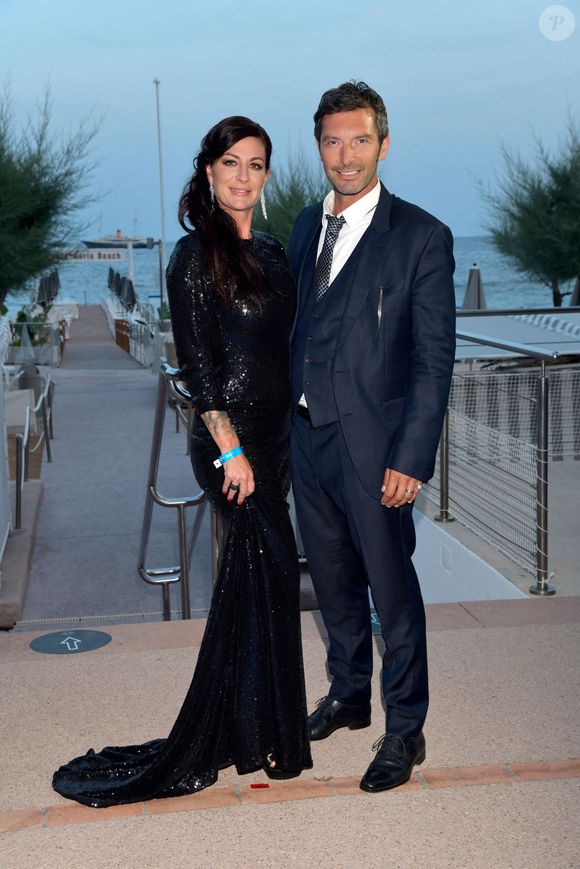 Franck Semonin et sa femme Hélène durant l'After Party au Monte Carlo Beach après la soirée d'ouverture du 60eme Festival de Télévision de Monte-Carlo à Roquebrune Cap Martin, le 18 juin 2021. © Bruno Bébert/Bestimage