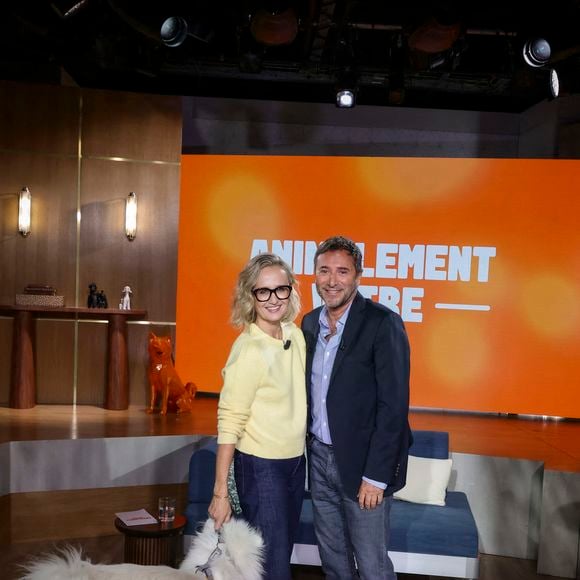 Exclusif - Caroline Roux, sur plateau de la nouvelle émission "Animalement Vôtre" présentée par Bernard Montiel et diffusée le 30 novembre sur France 3, à Paris, France, le 14 octobre 2025. © Jack Tribeca/Bestimage