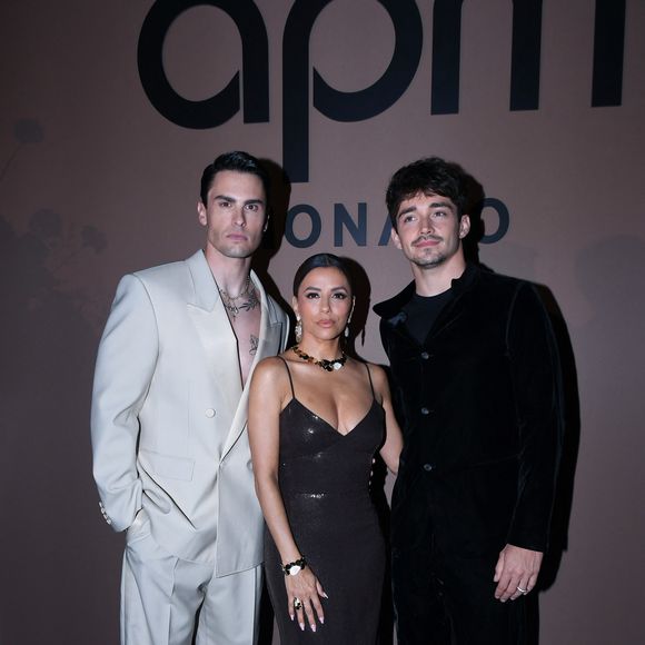 Baptiste Giabiconi, Eva Longoria, Charles Leclerc à la soirée "APM Monaco" à l'hôtel JW Marriott lors du 78ème Festival International du Film de Cannes le 20 mai 2025. © RAchid Bellak/Bestimage