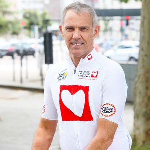Exclusif - Paul Belmondo - Portraits des personnalités à la veille de l'étape du coeur de l'association Mécénat Chirurgie Cardiaque (MCC) lors du Tour de France 2024 à Dijon, France, le 4 juillet 2024. © Christophe Clovis/Bestimage
