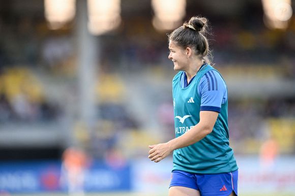 Agathe Gerin de France pendant le match amical féminin entre la France et l'Angleterre au Stade Guy Boniface le 9 août 2025 à Mont-de-Marsan, France. Photo de Loic Cousin/Icon Sport/ABACAPRESS.COM