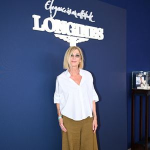 Exclusif - Michèle Laroque dans l'espace VIP, le Pavillon Eiffel, lors de la 12ème édition Longines Paris Eiffel Jumping au pied de la Tour Eiffel sur le Champ-de-Mars à Paris, France, le 19 juin 2026. © Perusseau-Veeren/Bestimage