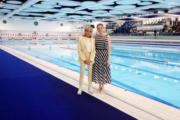 Brigitte Macron, La princesse Charlène de Monaco lors de l'opération Water Safety Day à la piscine du stade Louis II à Monaco le 8 juin 2025.
© Dominique Jacovides / Bestimage