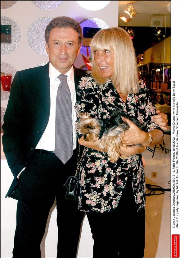 Michel Drucker et son épouse Dany Saval assistent à la soirée organisée par Michel Drucker pour les 200 ans de son émission 'Vivement Dimanche'  Paris-France, 18/09/2003. © Jean-Jacques Datchary/ABACA.