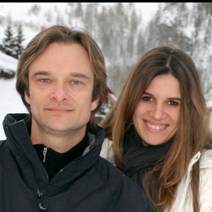 David Hallyday et sa femme Alexandra Pastor - Coupe du monde de ski au Val d'Isère en 2008 - Angeli-Borde / Bestimage