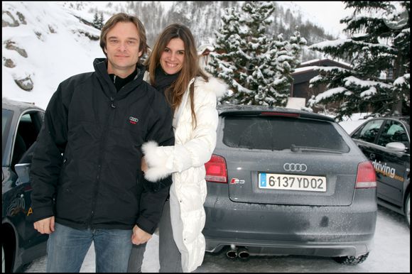 David Hallyday et sa femme Alexandra Pastor - Coupe du monde de ski au Val d'Isère en 2008 - Angeli-Borde / Bestimage