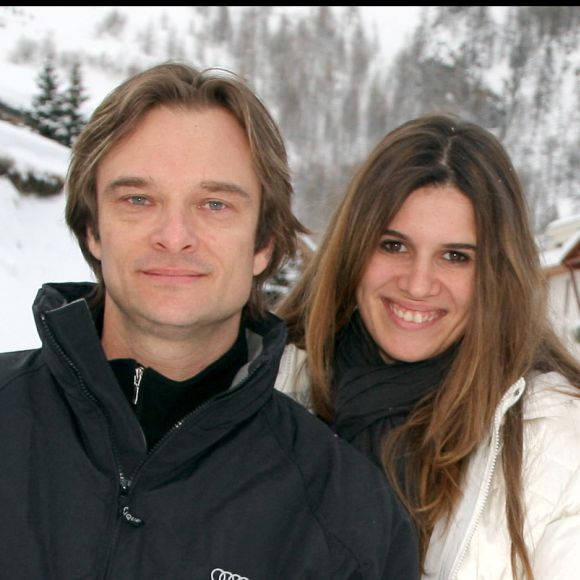 David Hallyday et sa femme Alexandra Pastor - Coupe du monde de ski au Val d'Isère en 2008 - Angeli-Borde / Bestimage