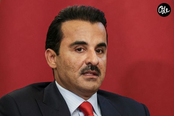 Le cheikh Tamim ben Hamad Al Thani, émir du Qatar, participe à une rencontre avec Vladimir Poutine, président de la Russie, au Kremlin de Moscou, le 17 avril 2025. © ITAR TASS / BESTIMAGE