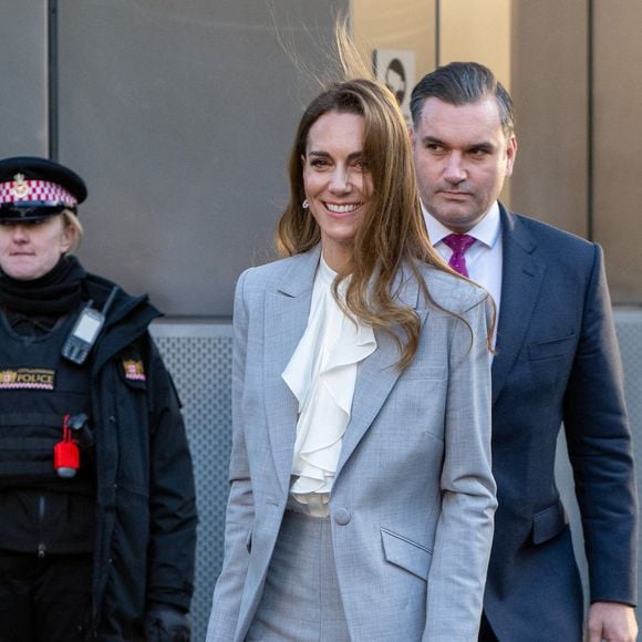 Kate Middleton assiste au Sommet sur l'avenir du travail, organisé par la Royal Foundation et le groupe de travail des entreprises pour la petite enfance à la Salesforce Tower, dans la City de Londres, au Royaume-Uni, le 18 novembre 2025. © Thomas Krych/ZUMA Press Wire/Bestimage