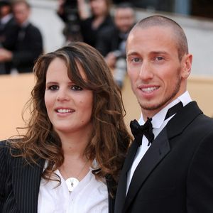 Laure Manaudou et Frederick Bousquet arrivent à la projection de 'La Princesse de Montpensier' présenté en compétition lors du 63ème Festival de Cannes à Cannes, dans le sud de la France, le 16 mai 2010. Photo par Hahn-Nebinger-Orban/ABACAPRESS.COM