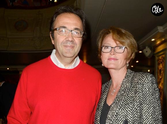 Claude Chirac et son mari Frederic Salat-Baroux - Line Renaud et Stromae inaugurent leur double de cire au Musée Grévin à Paris le 12 octobre 2014.