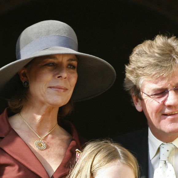 La princesse Caroline de Monaco, la princesse Alexandra et Ernst August de Hanovre assistent, depuis le balcon du palais, le 19 novembre 2007. Photo par ABACAPRESS.COM