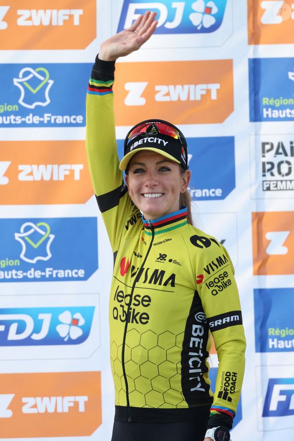 Pauline FERRAND-PREVOT vainqueure du Paris-Roubaix Femmes by Zwift, le 12 avril 2025 - photo Laurent Sanson / PsnewZ / Bestimage