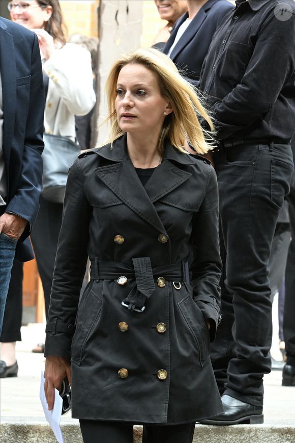 Audrey Crespo-Mara - Sorties des obsèques de Nonce Paolini en l'église Saint-Honoré-d'Eylau, 66 bis, avenue Raymond-Poincaré à Paris, France, le 23 juillet 2024. Photographe : Agence / Bestimage