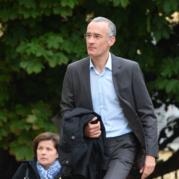 Gilles Bouleau aux obseques de Benoit Duquesne a l'eglise Jeanne D'Arc de Versailles, France, le 10 juillet 2014. Photo ABACAPRESS.COM
