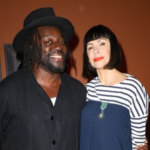 Exclusif - Mathilda May et son mari  Sly Johnson - Cérémonie de remise de l’insigne de Chevalière des Arts et des Lettres de Mathilda May au théâtre du Rond-Point à Paris le 4 avril 2024 © Guirec Coadic / Bestimage