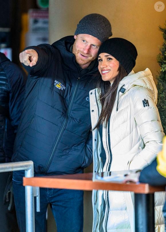 Le duc et la duchesse de Sussex à la cérémonie de bienvenue à Whistler pendant les Invictus Games à Whistler, Canada, le 10 février 2025. Photo bb Bruce Adams/Daily Mail/dmg media Licensing/ABACAPRESS.COM