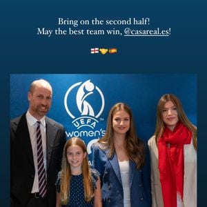 Le prince William, la princesse Charlotte, la princesse Eleanor et l'infante Sofia à la finale de l'Euro 2025 ©Instagram - Prince and Princesse of Wales