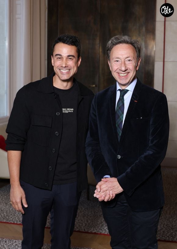 Stéphane Bern (ici avec son mari Yori Bailleres ) nommé Pape du Patrimoine lors de la Saint Clément au restaurant Alain Ducasse Baccarat, à Paris, France, le 20 novembre 2025.

© Denis Guignebourg/Bestimage