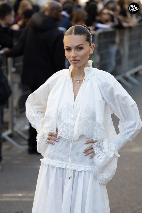 Thylane Blondeau - Les célébrités au défilé Zimmermann Collection Femme Prêt-à-Porter Automne/Hiver 2026-2027 au Carreau du Temple  lors de la Fashion Week de Paris, le 9 mars 2026. 

© Florian Lavielle / Bestimage