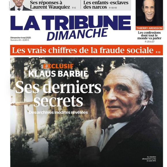 Engagée dans une véritable campagne de promotion médiatique, la soixantenaire a été mise à l'honneur dans les colonnes de la "Tribune dimanche" ce 4 mai 2025.

Capture d'écran - La Tribune dimanche publié le dimanche 4 mai.
