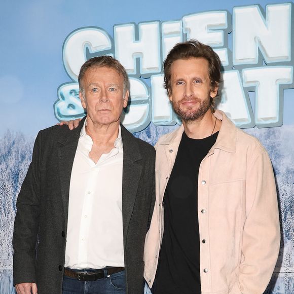 Franck Dubosc et Philippe Lacheau - Avant-première du film "Chien et chat" à l'UGC Normandie à Paris le 11 février 2024. © Coadic Guirec/Bestimage