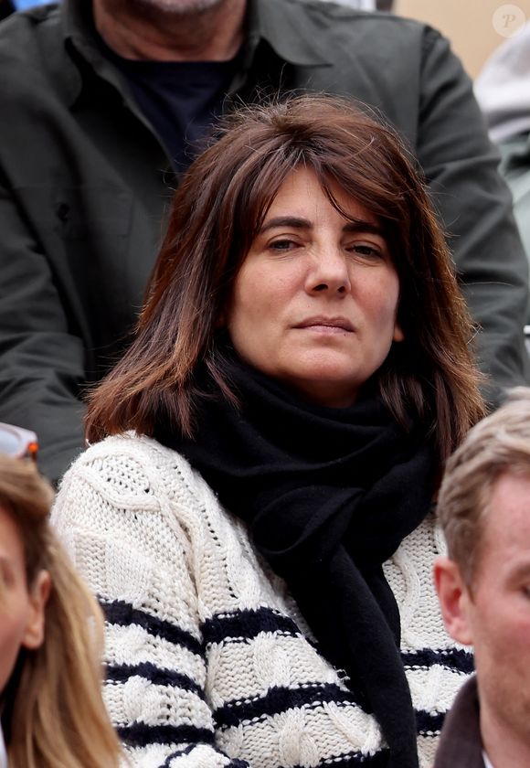 Estelle Denis dans les tribunes des Internationaux de France de tennis de Roland Garros 2024 à Paris, France, le 2 juin 2024. © Jacovides-Moreau/Bestimage