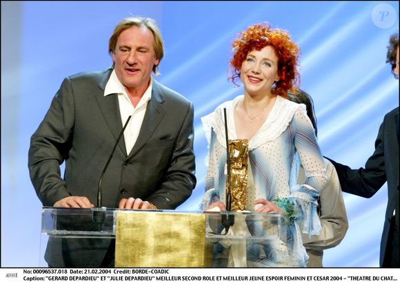 Gérard Depardieu et sa fille Julie lors des César 2004
Bestimage