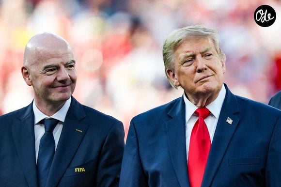 Donald Trump et Gianni Infantino assistent à la cérémonie de remise des médailles et du trophée après la finale de la Coupe du Monde de la FIFA 2026 entre l'Argentine et l'Espagne au New York New Jersey Stadium, à East Rutherford (New Jersey), le 19 juillet 2026, aux États-Unis. SPP / PsnewZ / Bestimage