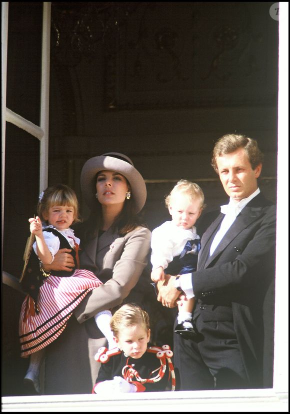 Caroline de Monaco et Stefano Casiraghi avec leurs enfants Andrea, Charlotte et Pierre (archive)