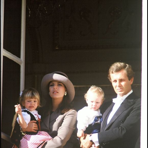 Caroline de Monaco et Stefano Casiraghi avec leurs enfants Andrea, Charlotte et Pierre (archive)