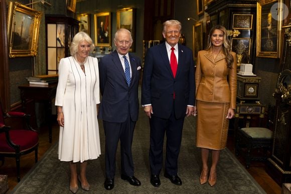 Le roi Charles III, la reine Camilla, Donald Trump et Melania Trump lors d'une visite d'Etat au Royaume-Uni. © PA Photo/ Bestimage