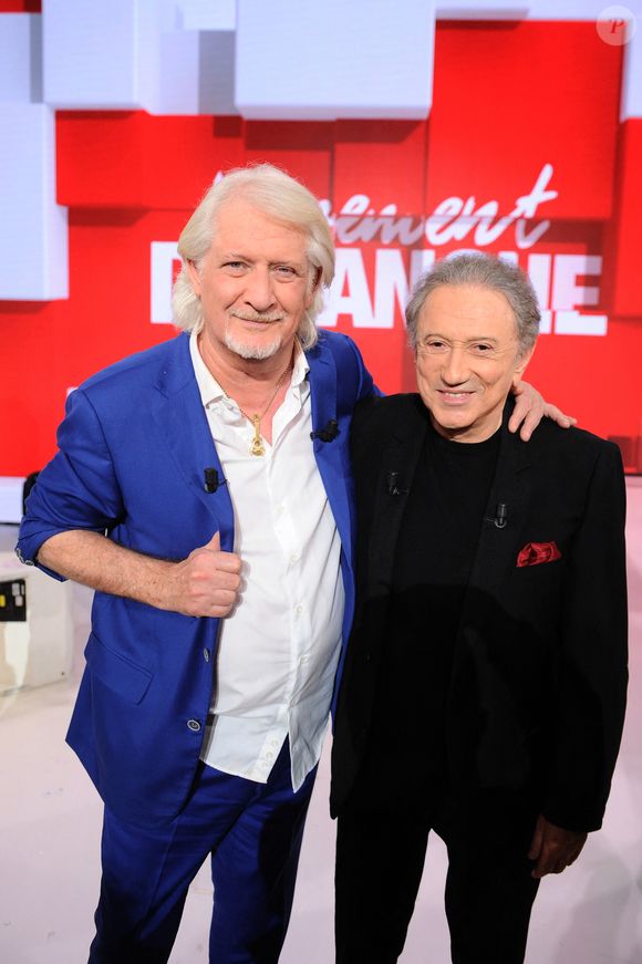 Exclusif - Patrick Sébastien et Michel Drucker - Enregistrement de l'émission "Vivement Dimanche", présentée par M.Drucker et diffusée le 29 décembre sur France 3, au studio Rive Gauche à Paris. Le 6 décembre 2024
© Guillaume Gaffiot / Bestimage