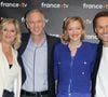 Flavie Flament, Julien Arnaud, Maya Lauqué, Damien Thévenot - Photocall à l'occasion des 40 ans de l'émission "Télématin" au siège de France Télévisions à Paris le 6 février 2025. Rendez-vous quotidien de partage, de proximité, d'information et de convivialité, Télématin accompagne les Français chaque matin depuis 40 ans. En rassemblant toutes les générations autour de cette matinale, l'émission a su rester un pilier de la télévision française. © Coadic Guirec/Bestimage