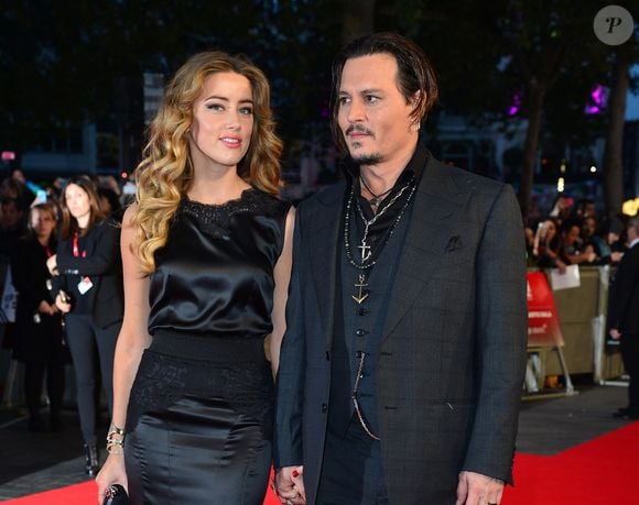 Johnny Depp et son ex-femme Amber Heard - Avant-première du film "Black Mass" lors du Festival BFI à Londres, le 11 octobre 2015.